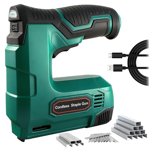 Hi-Spec 4V Cordless USB Staple Gun Crafts Furniture and Carpentry with Case