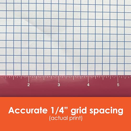 Geyer Instructional 1/4 Inch Graph Paper Roll – 36” x 100’ Blue Grid, Large Format Blueprint Paper, 24 lb Bond for Classroom, STEM, Math & Design Projects