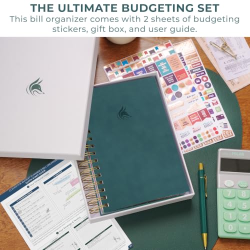 Clever Fox Budget Planner & Monthly Bill Organizer, Medium Dark Teal