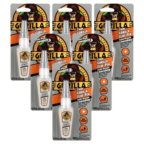 Gorilla Clear Glue Pen, 0.75 Ounce, (Pack of 6)