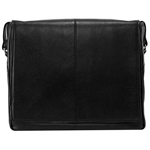 Siamod, VERNAZZA, SAN Francesco, Napa Cashmere Leather, 13" Leather Messenger Bag, Black (45355)