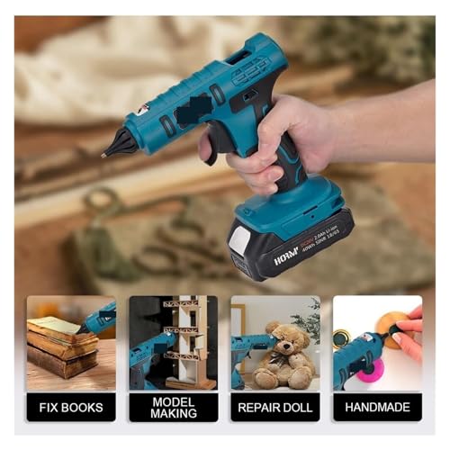 Hot Glue Gun, Hot Silicone Gun 500W Cordless Electric Glue,Cordless hot Glue Gun(with 1pc 2.0ah Battery)