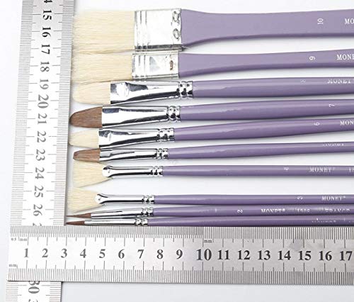 UOHLCX HBJWOV 10Pcs Support Paint Brush Set Nylon Acrylic Paints Digital Brush Artist Oil Paint Brush Row Pen Art Supplies
