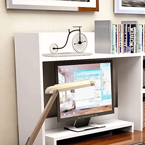 UINGBPXT Bookcase Wood Desktop Bookshelf Computer Monitor Stand Desk Organizer Storage Rack Display Shelf Countertop Bookcase for Home Office High Capacity