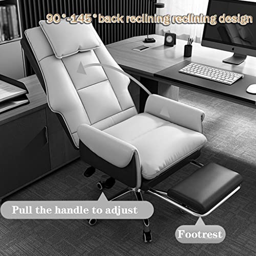 Executive Chair Comfortable Managerial Chairs Home, 360° Rotation Computer Chair, Ergonomic Office Chairs with Headrest, Bearing 150KG(Black)