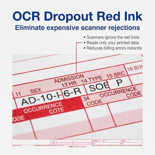 ComplyRight UB-04 Hospital Claim Form, Insurance Claim Form, 8-1/2" x 11", Pack of 2,500, Healthcare Office Work Supplies for Clinical Providers