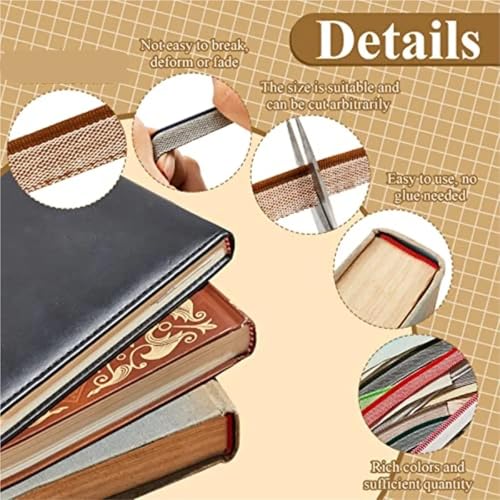 Superhao Book Headband 24Pcs Book Binding Headbands Cotton End Band Materials Kit for Beginners