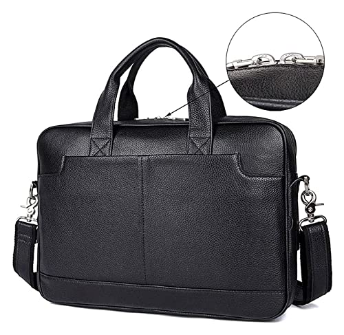 LLzyx Leather 15.6" Laptop Portfolio Office Business Briefcase rk Shoulder Handbags Cross-Body Messenger Tote Bag Briefcase