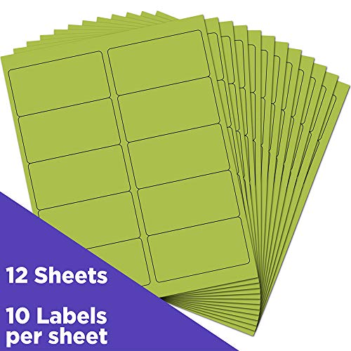 JAM PAPER Shipping Address Labels - Standard Mailing - 2 x 4 - Ultra Lime Green - 20 Packs of 120