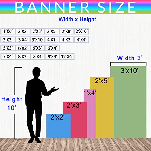 Custom Banners and Signs Customize Banner Outdoor with Photo Image Text Personalized Banner for Business Birthday Graduation Parties Indoor 12'x4'