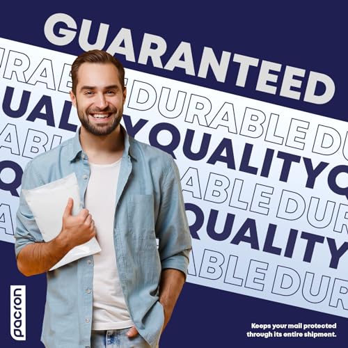 Pacron Waterproof Self-Seal Padded Poly Bubble Mailers 12.5x19, 200-Pack