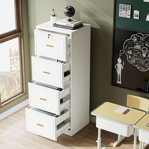 Tribesigns 4 Drawer File Cabinet with Lock, Filing Cabinets for Home Office