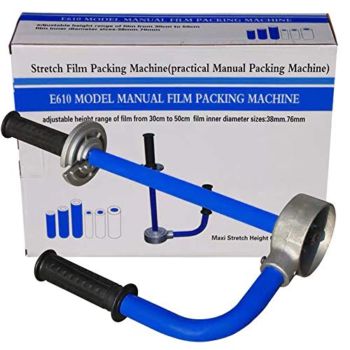 VOTOER Pallet Stretch Film Packing Machine Shrink Wrap Dispenser Holder, Hand Stretch Wrapping Tool, Adjustable Height from 12-20 inch (Blue)