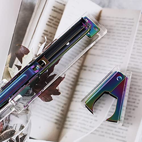 fhda Desk Staplers Acrylic Stapler Portable Transparent Office Desk Staplers Home School Binding Supplies Desktop Stapler Portable Desktop Staplers Home Office Supplies