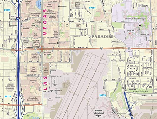 Las Vegas Laminated Wall Map (54" Wide x 45" high)