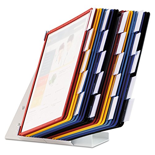 Durable Desktop Reference System, 20 Double-Sided Panels, Assorted Colors