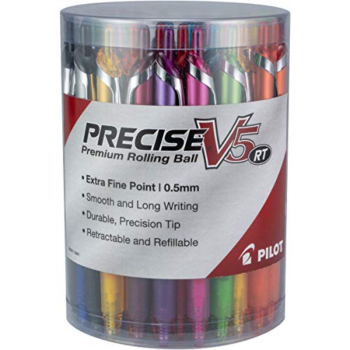 PILOT Precise V5 RT Retractable Rollerball Pens, 0.5mm, Vibrant, 48-Pack