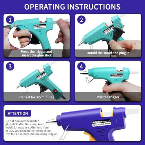 Mini Hot Glue Gun Set for Class Project, Small Glue Gun Hot Melt Arts Craft DIY Glue Gun for Crafts School DIY Arts Home Quick Repairs (Multicolored 8 Pieces)