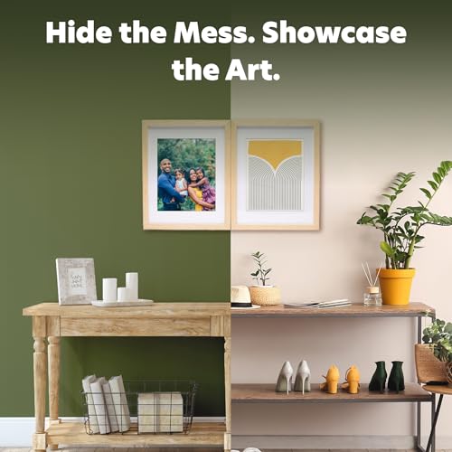 Dry Erase Board with Photo Frame Cover - Magnetic Whiteboard for Wall Hidden Behind Picture, Vision Board 15x24 for Home Office, Kitchen Family Planner with Markers Included