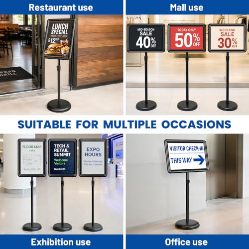 VAIIGO 3Pack 11x17 Sign Holder Stand, Adjustable Floor Standing Sign Holder