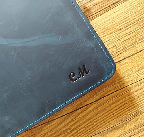 Business 7 Ring Check Book Binder, 600 Checks Capacity for 9" x 13" Sheets Check Holder, Leather Portfolio Storage Organizer for Men, Engraving Logo