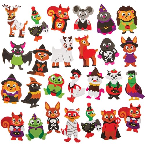 Baker Ross FN287 Halloween Forest Animals Foam Stickers - Pack of 150, Halloween Stickers for Kids