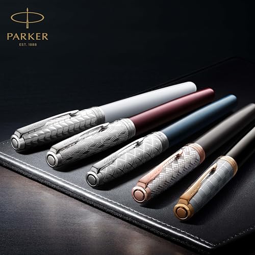 PARKER Sonnet Rollerball Pen, Blue Lacquer with Palladium Trim, Fine Point Black Ink (1931535) , Blue and Chrome
