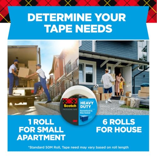 Scotch 38506DP3 3850 Heavy-Duty Packaging Tape, 1.88-Inch x 54.6yds, 3-Inch Core, Clear, 6/Pack