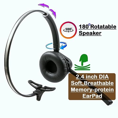 INNOTALK Remote Answering DECT Wireless Headset for Poly Polycom Edge Series Phones - Includes EHS Remote Cable | for E100, E220, E300, E320, E350, E400, E450, E500, E550 | Office & Call Center