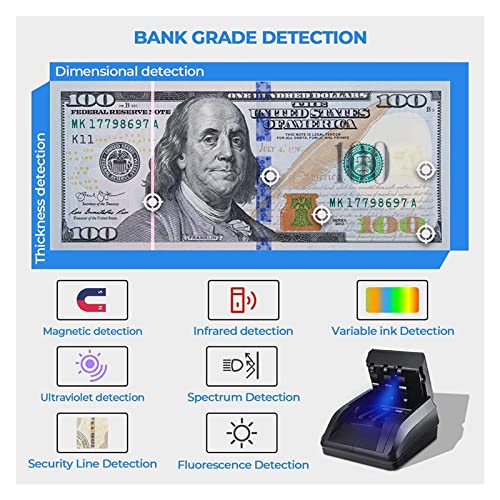 GAZOGJ Money Counter Portable Money Counter Machine Mini Money Counter Counterfeit Bill Detector Automatic Money Detection By Uv Mg Images Paper Quality Size Fast and Easy to Us