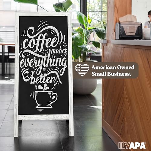 Ilyapa A Frame Chalk Board Easel Sign 27x58 in - Sandwich Signs Outdoor