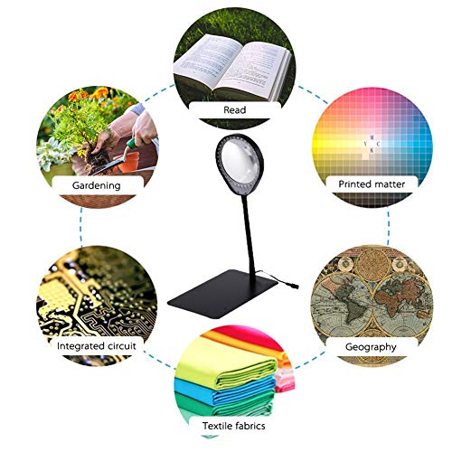 JOTDPFRYK Magnifier Table Desktop 10X Magnifying Glass with 36 Ultra Bright Energy Saving LED Lamp Great Hands Free Magnifier for Reading, Hobbies, Crafts, Workbench, Diamond Art