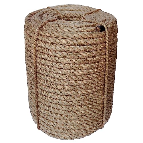 ILIKEEC Jute Rope 10mm, 164 Feet 4.5lb Thick Garden Jute Twine String for DIY Cat Scratcher, Gardening, Bundling and Wall Hanging Craft Decorative (Brown)