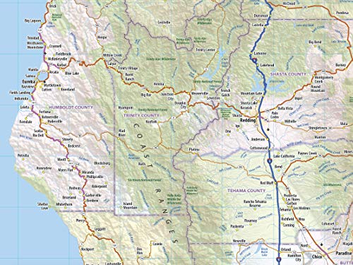 Topographics California Laminated Wall Map (36' x 41')