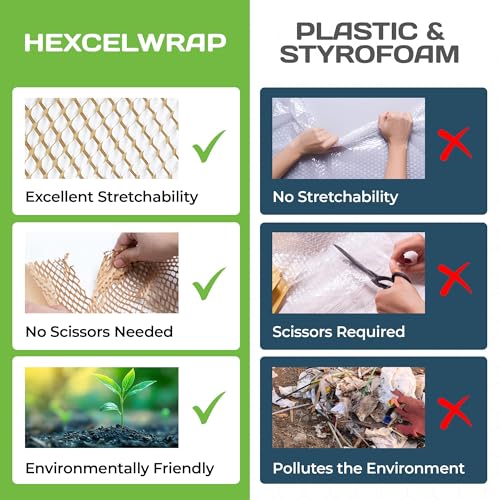 HexcelPack HexcelWrap Honeycomb Packing Paper Wrap - Natural, 12" x 1400'