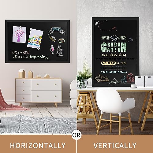 Board2by Large Magnetic Chalkboard Black Board 46 x 32 in, Classic Black