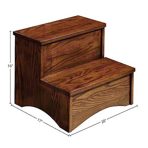 Intercon Furniture Oak Park Bedroom Traditional Wood Step Stool in Brown