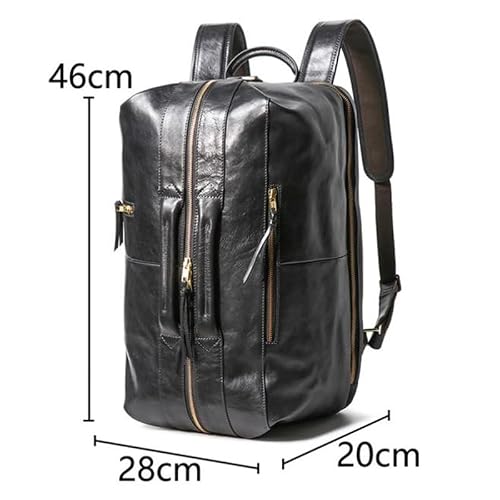 VCDUXMQLK Backpack Tanning Leather Man Leisure Laptop Bag Large Capacity