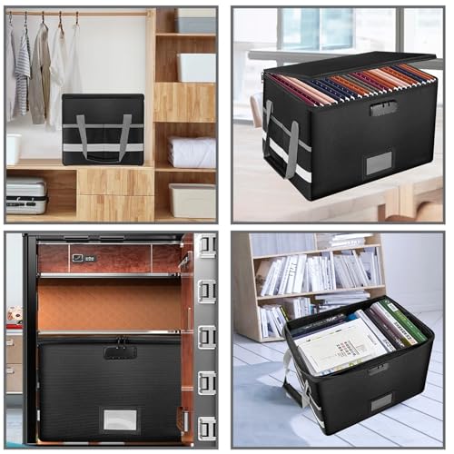 Fireproof Waterproof File Box with Combination Lock