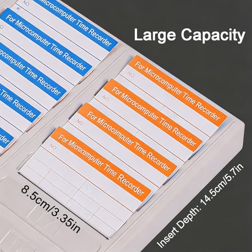 Time Card Holder Wall Mount with Numbered 20 50 Slots Rack Card Holder Employees Time Card Rack for Business Office Punch Light Gray 50 Slots