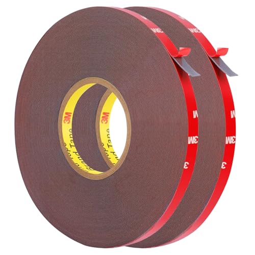 Double Sided Tape Heavy Duty, Super Strong Adhesive, 100ft x 0.39in, 2 Pack