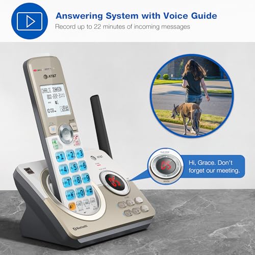 AT&T DECT 6.0 Cordless Phone, 4-Handset – Smart Call Blocker, Bluetooth Connect to Cell, Answering Machine, 1.8" Backlit Display | DL72419
