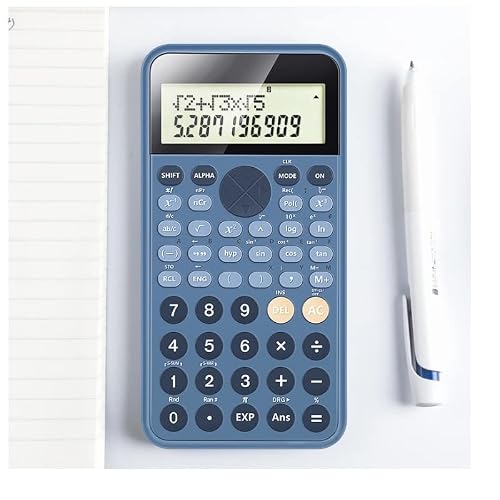 QERTYHJK Science Function Big Large Screen Calculator 240 Functions Solar and Battery Two Ways Power Fraction Hyperbolic for Students
