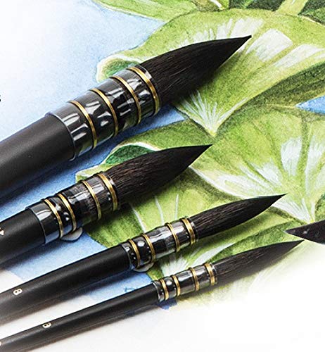 Creative Mark Danube Professional Watercolor Quill Brushes Size #16 - Kazan Squirrel and Synthetic Hair Watercolor Brushes for Painting