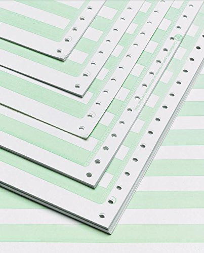 Alliance Continuous Computer Paper 14-7/8" x 11" with 1/2" Green Bar 1 Part 92 Bright 20lb 2300 Sheets per Carton