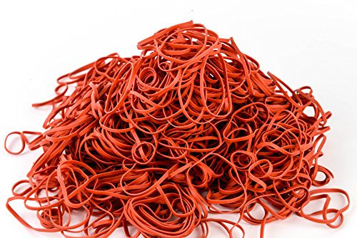 Rubber Bands RED Size #32 (3 x 1/8 inches) 17500pcs (1 Pound per Box) - Rubber Bands for Office, Commercial, Store, Home, Kitchen, Industrial, Money, Electrical Use by EcoQuality