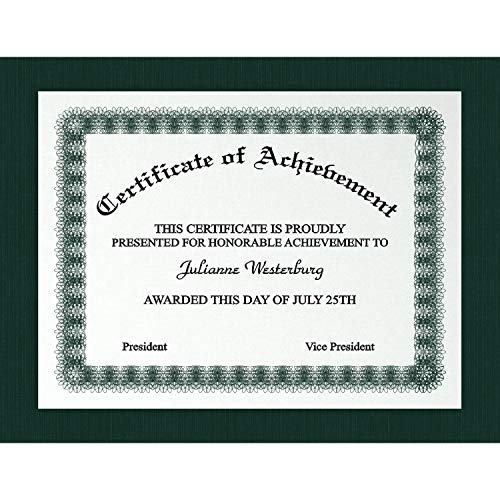 100 Dark Green Linen 80# Cover Paper Sheets - 11" X 17" (11X17 Inches) Tabloid|Ledger|Booklet Size - 80 lb/pound Card Weight - Fine Linen Textured Finish - Deep Dye Quality Cardstock