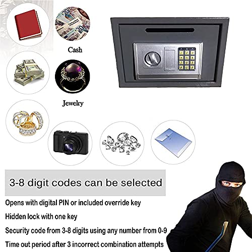 TBLOTYD Multifunctional Safe for Home Office Hotel Safe with 2 Keys Security Cash Document Safe Box Stora16L