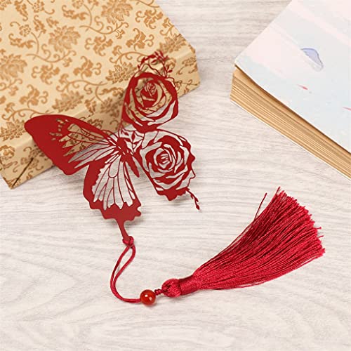 OISNGWNG Retro Rose Bookmark Ribbons Tassel School Stationery Supplies