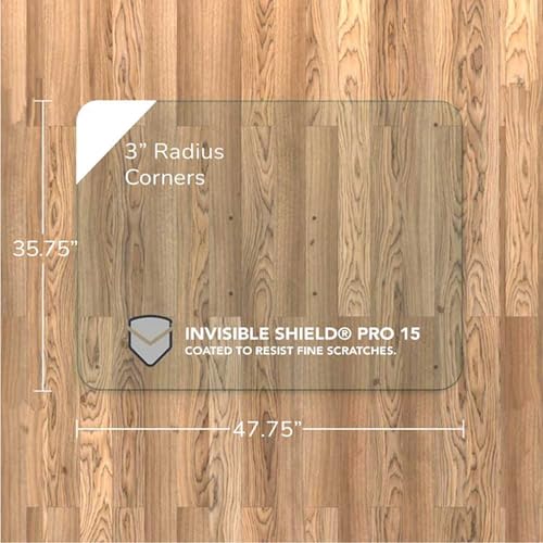 Vitrazza Glass Office Chair Mat 36x48, Chiaro, for Carpet & Hard Floors